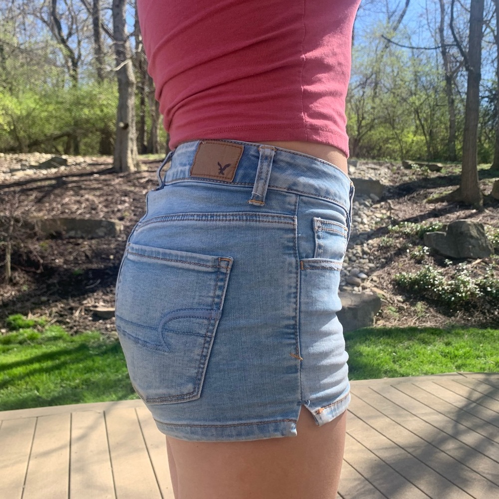 american eagle stretchy jean shorts